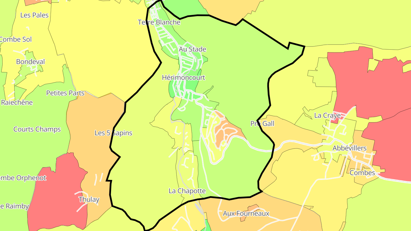 Carte des prix de l'immobilier Hérimoncourt