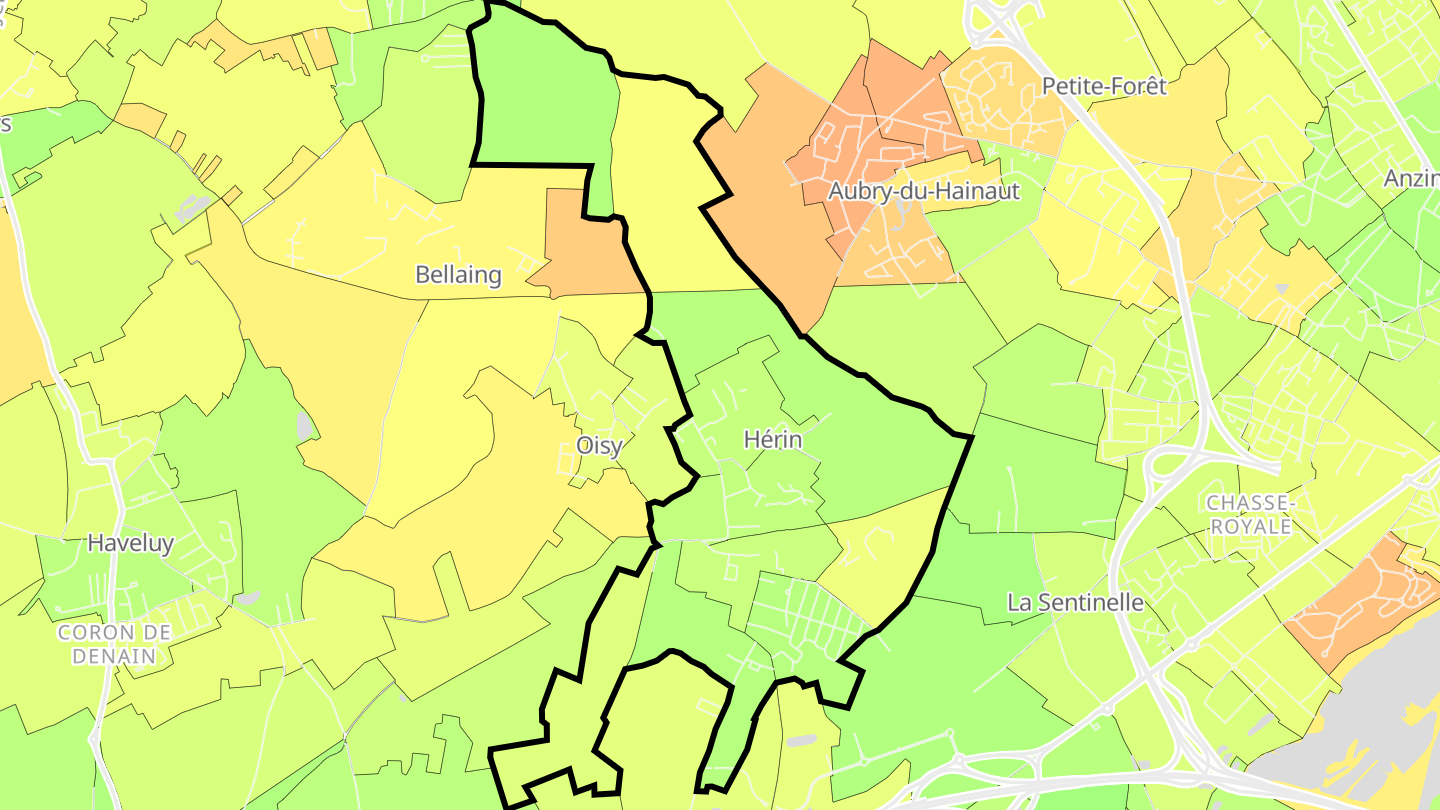 Carte des prix de l'immobilier Hérin