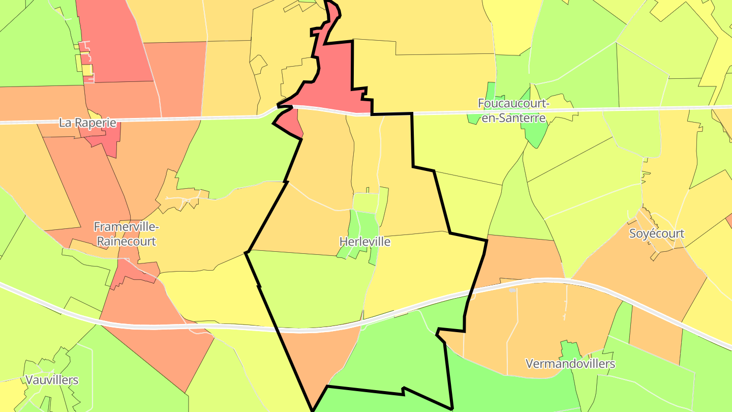 Carte des prix de l'immobilier Herleville