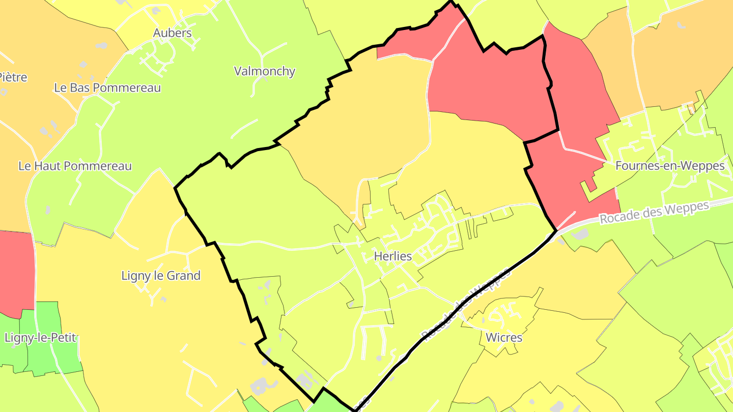 Carte des prix de l'immobilier Herlies