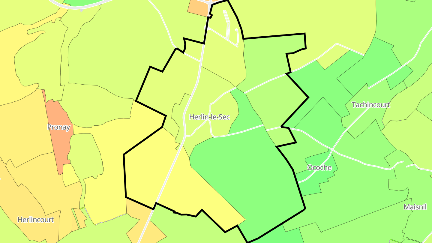Carte des prix de l'immobilier Herlin-le-Sec