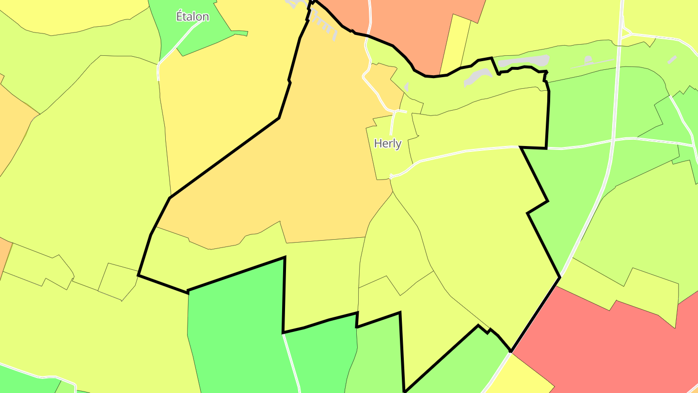 Carte des prix de l'immobilier Herly