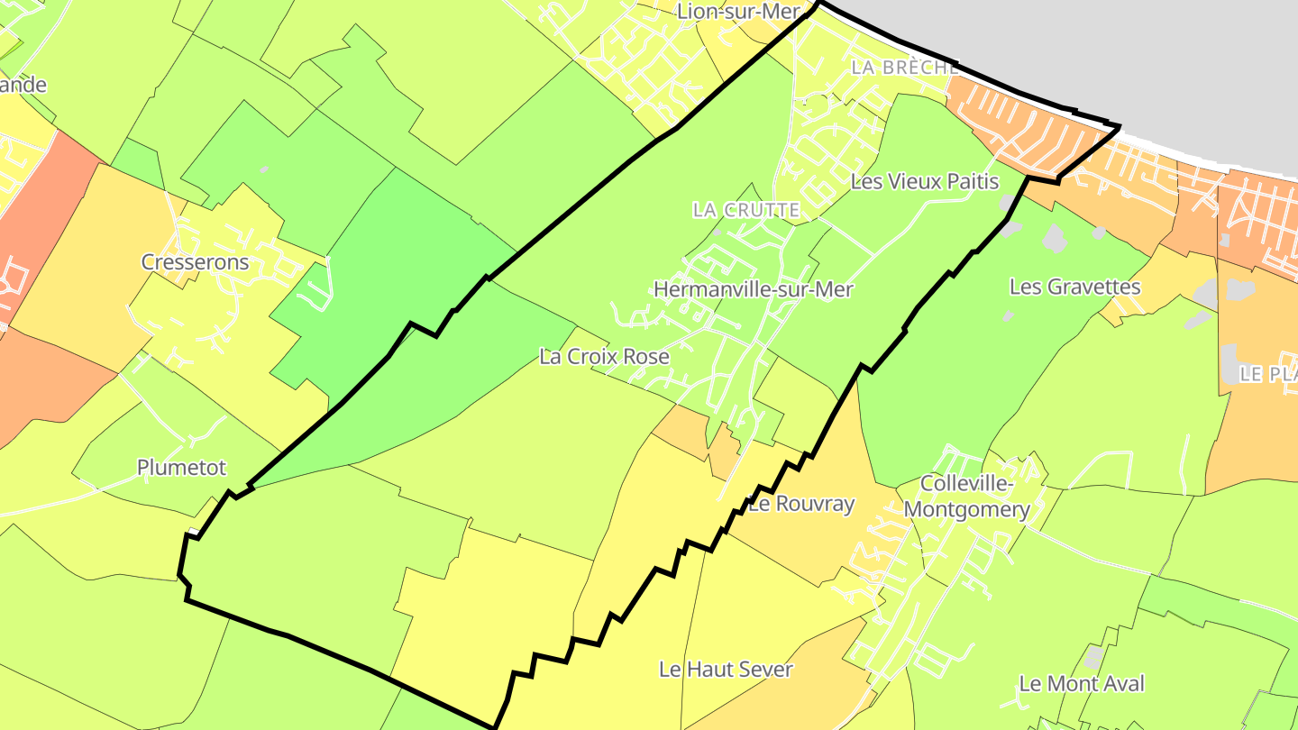 Carte des prix de l'immobilier Hermanville-sur-Mer