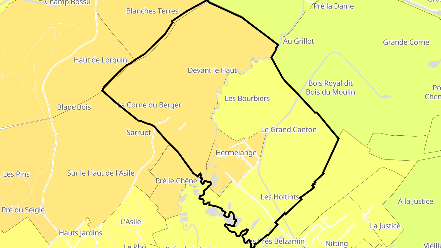 Carte des prix de l'immobilier Hermelange