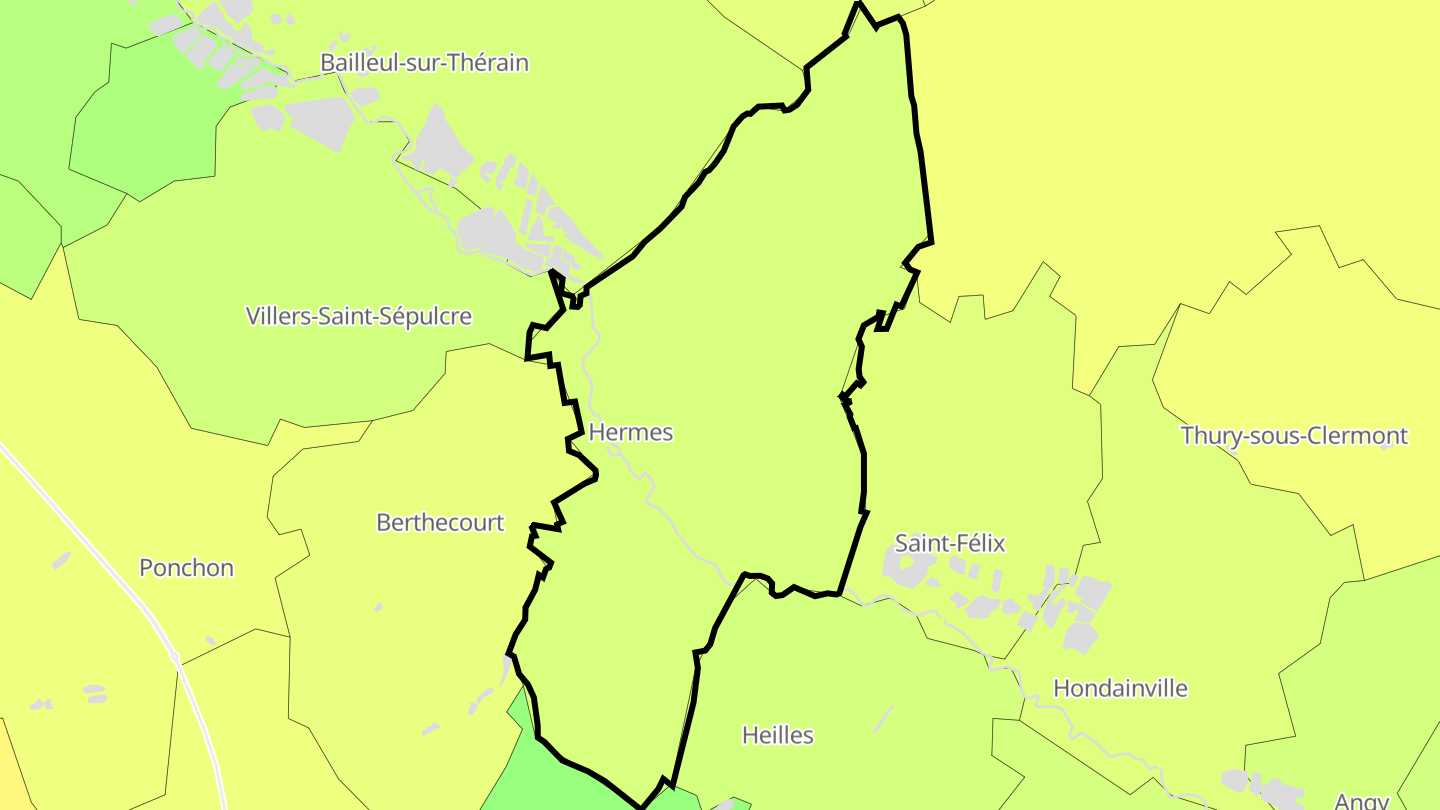 Carte des prix de l'immobilier Hermes