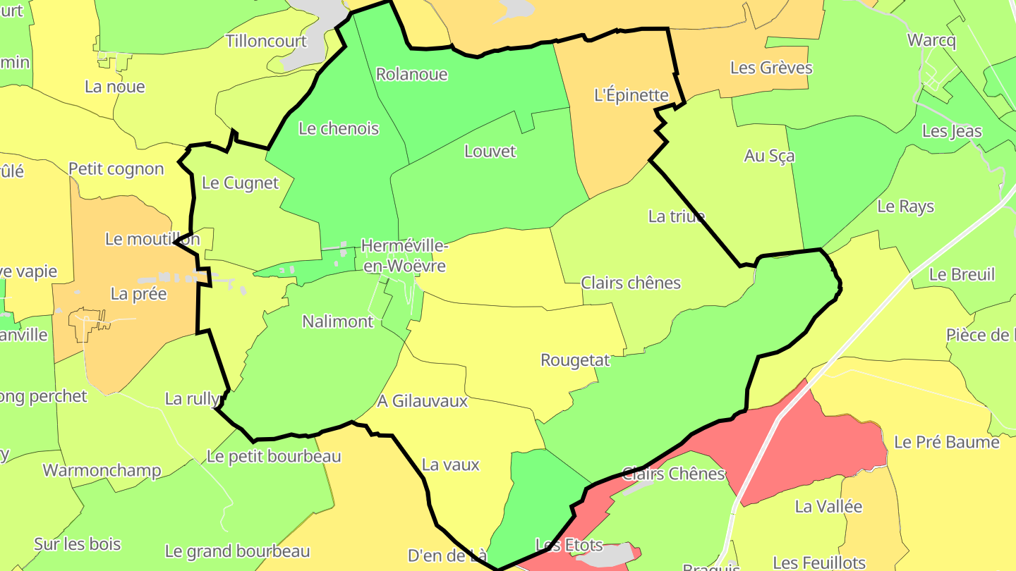 Carte des prix de l'immobilier Herméville-en-Woëvre