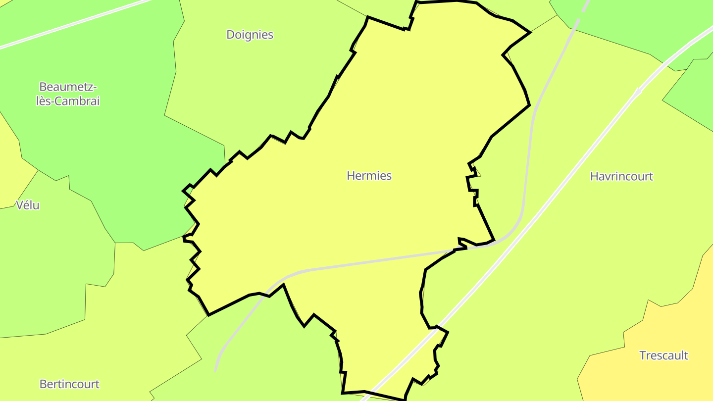 Carte des prix de l'immobilier Hermies
