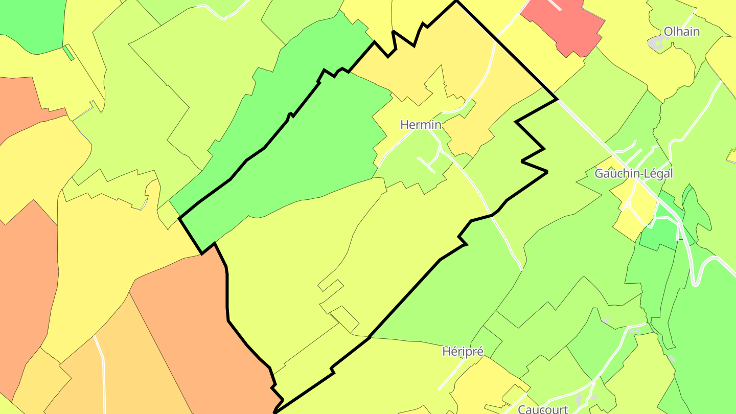 Carte des prix de l'immobilier Hermin