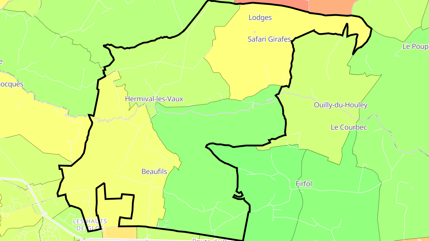 Carte des prix de l'immobilier Hermival-les-Vaux