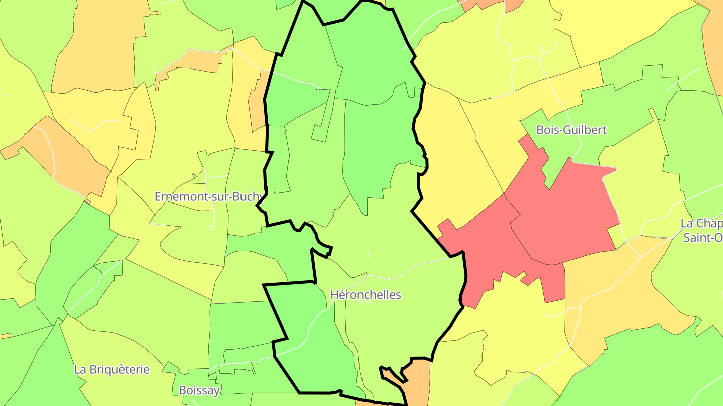 Carte des prix de l'immobilier Héronchelles