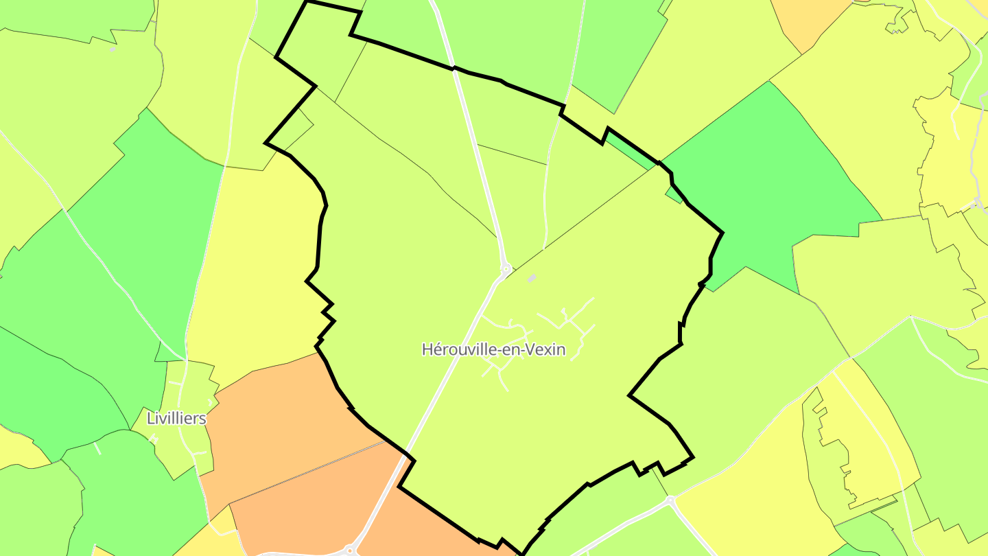Carte des prix de l'immobilier Hérouville-en-Vexin