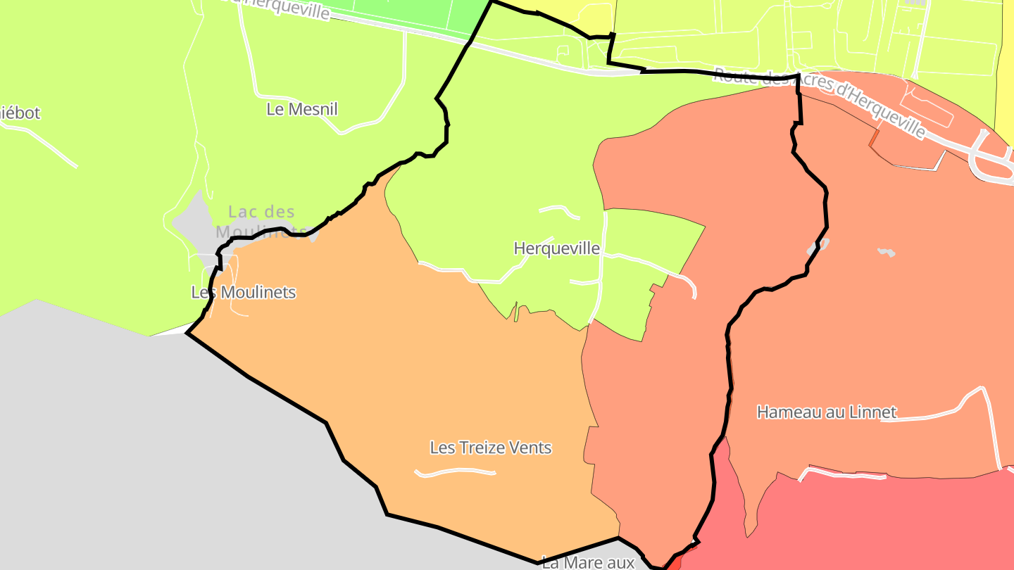 Carte des prix de l'immobilier Herqueville