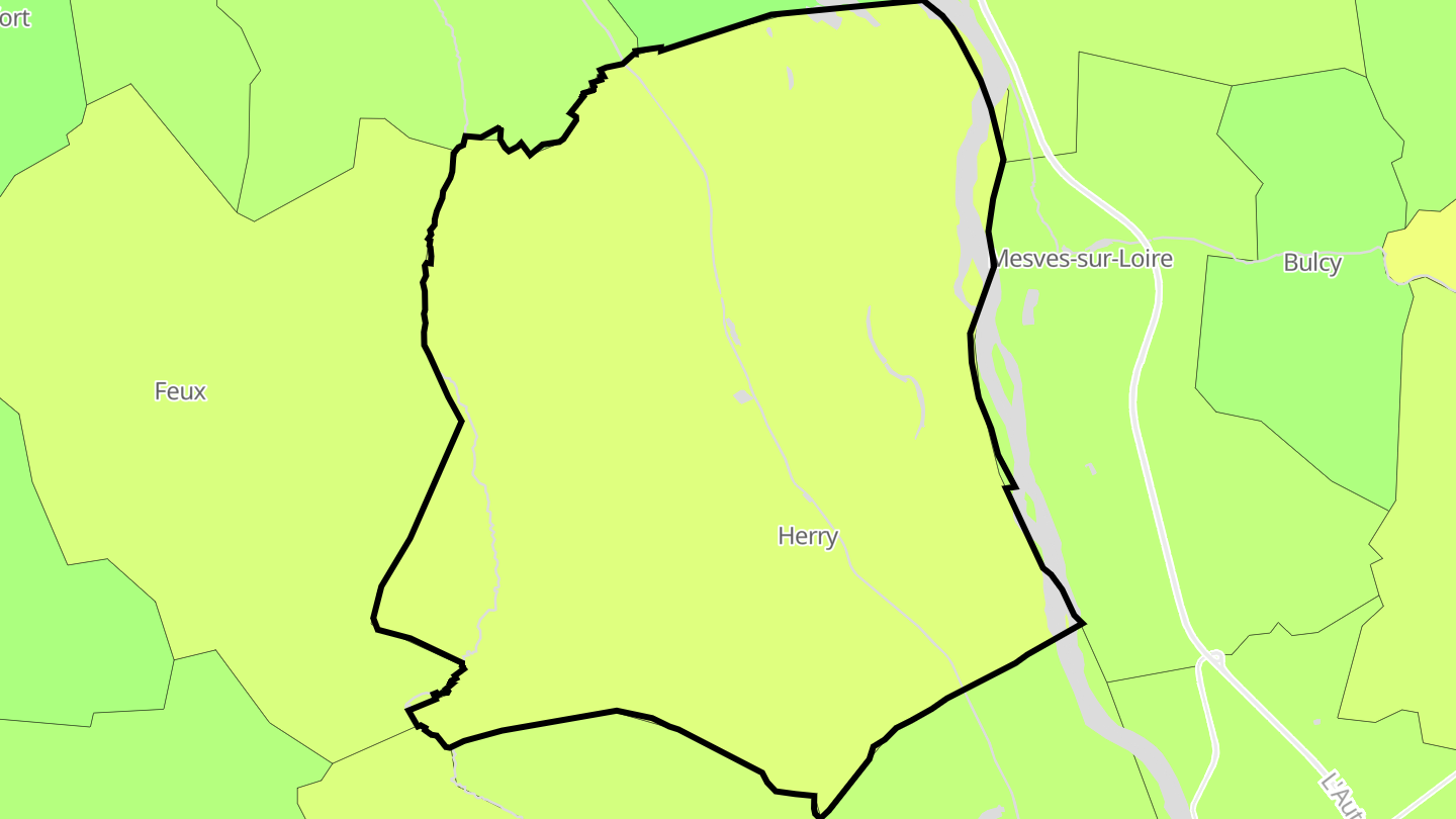 Carte des prix de l'immobilier Herry