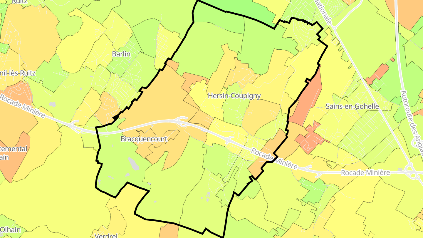 Carte des prix de l'immobilier Hersin-Coupigny