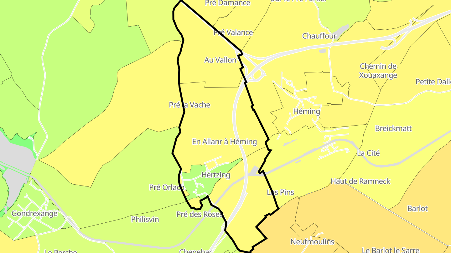 Carte des prix de l'immobilier Hertzing