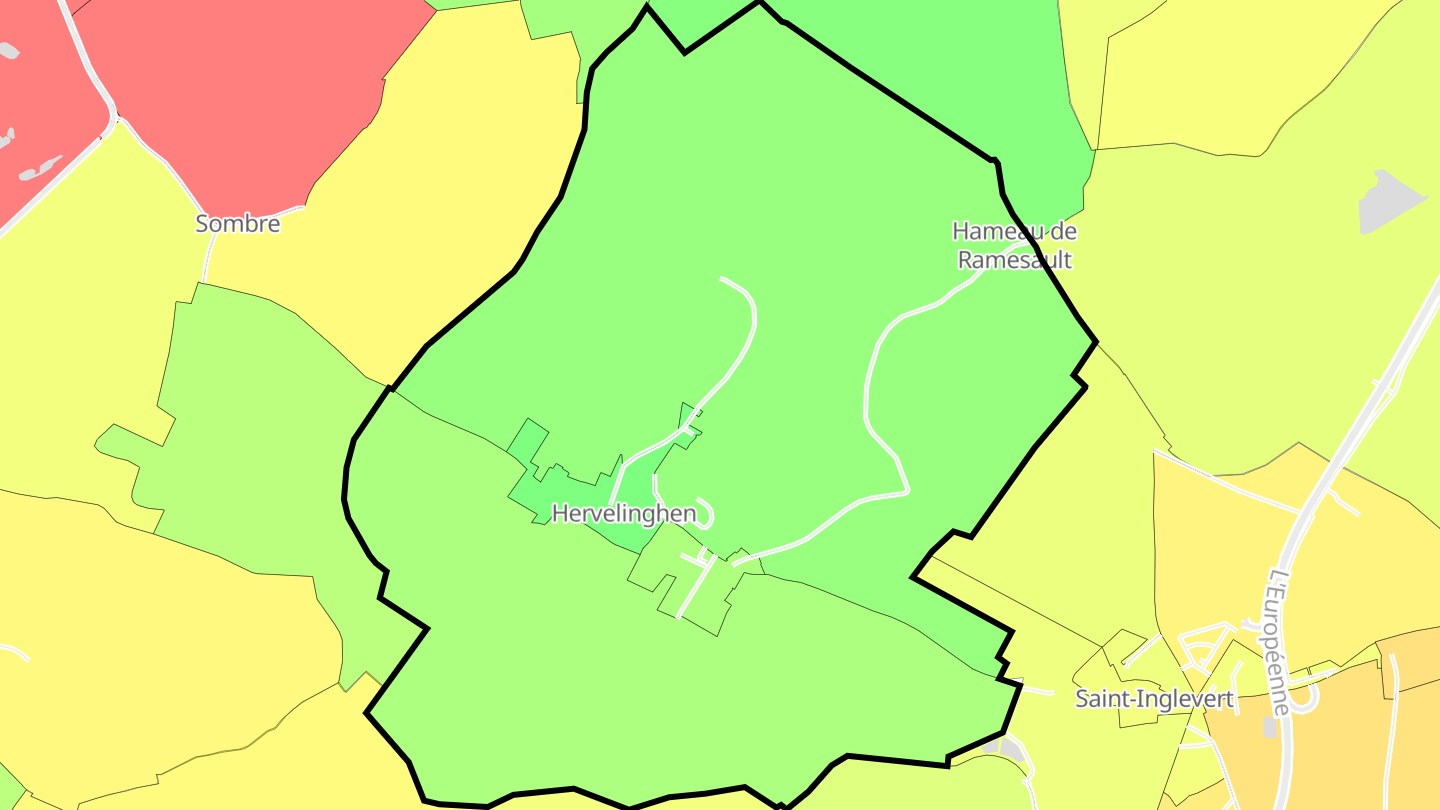 Carte des prix de l'immobilier Hervelinghen