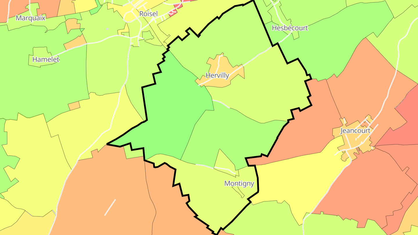 Carte des prix de l'immobilier Hervilly
