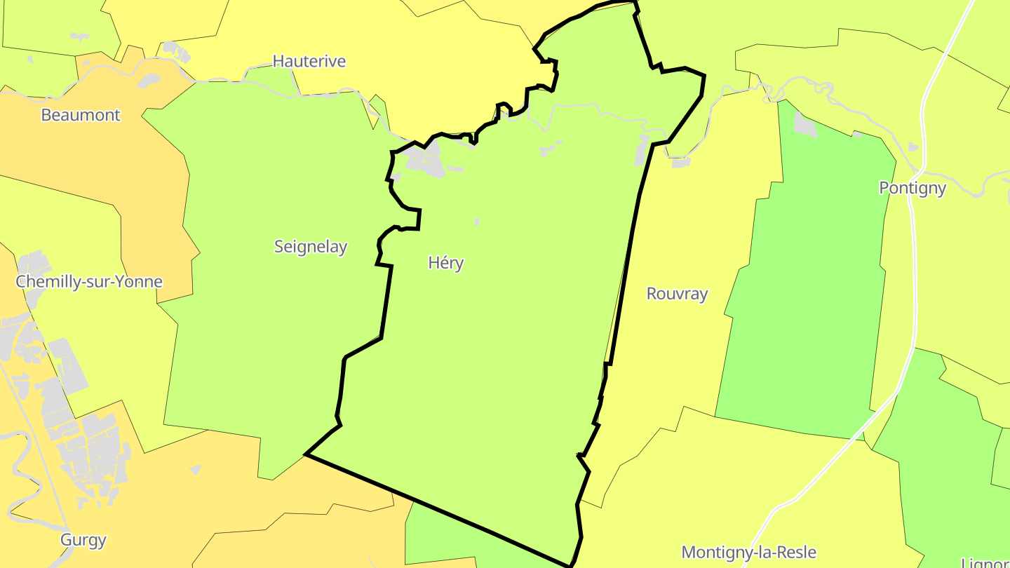 Carte des prix de l'immobilier Héry