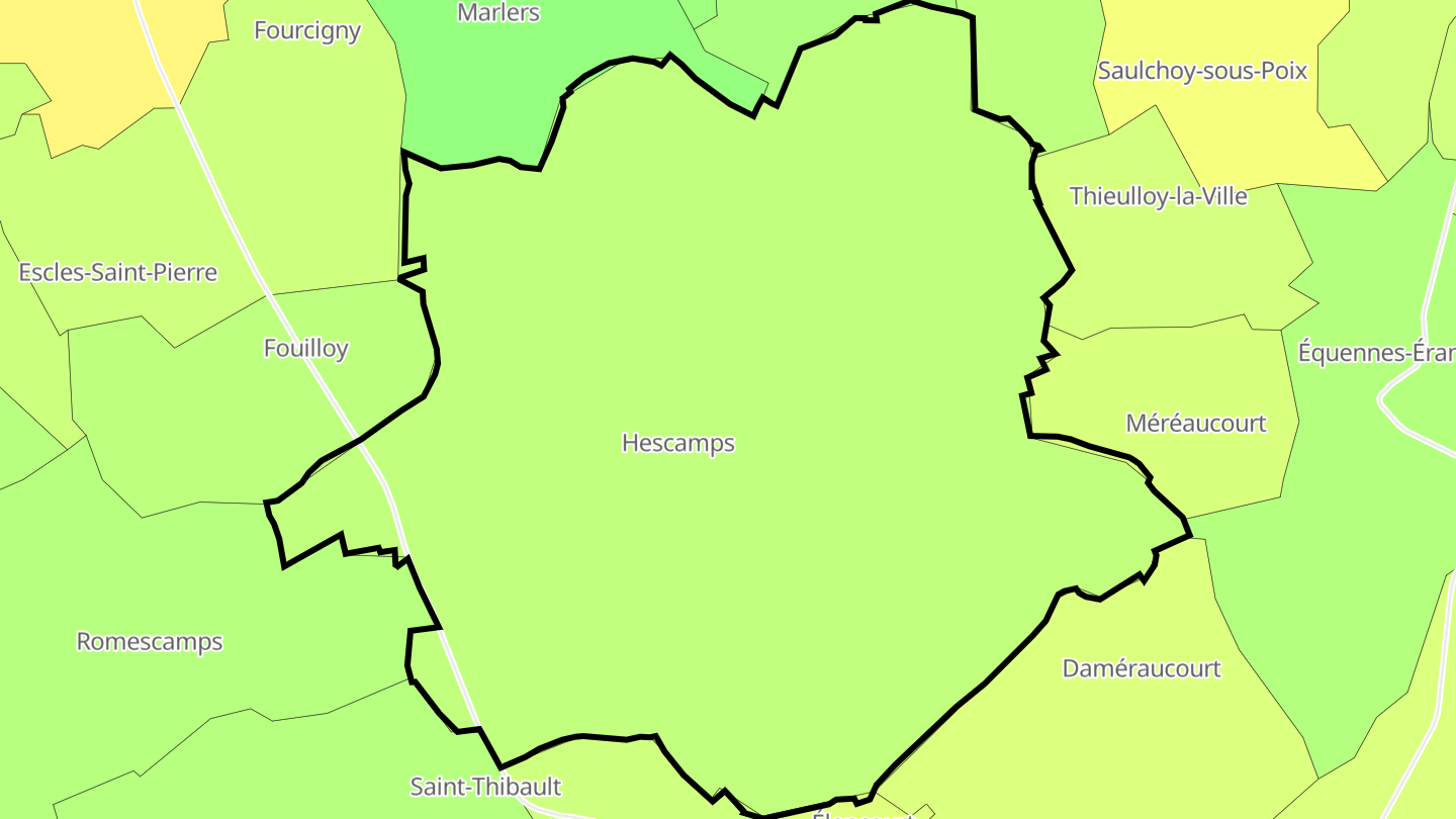 Carte des prix de l'immobilier Hescamps