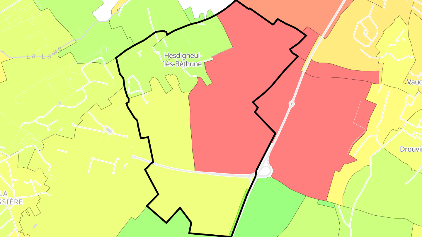 Carte des prix de l'immobilier Hesdigneul-lès-Béthune