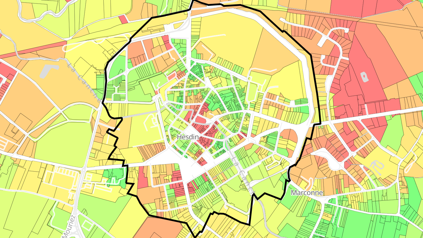 Carte des prix de l'immobilier Hesdin