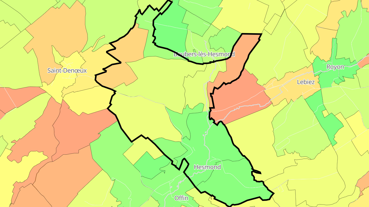 Carte des prix de l'immobilier Hesmond