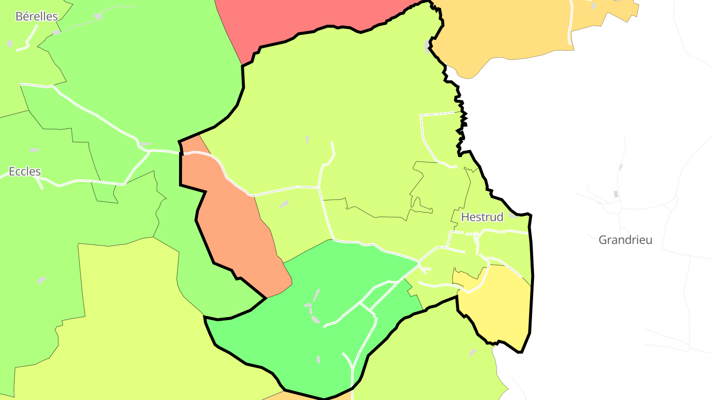 Carte des prix de l'immobilier Hestrud