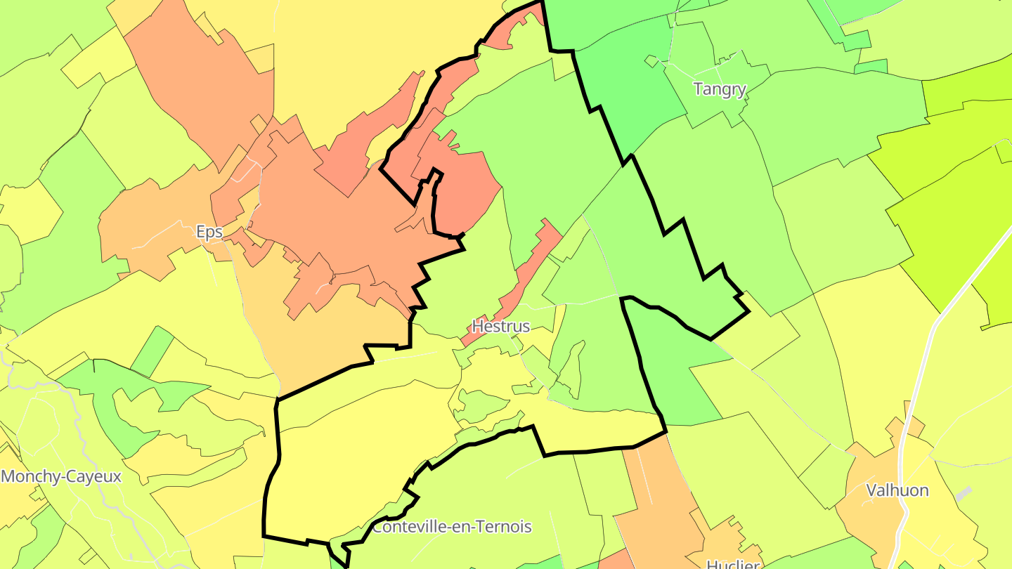 Carte des prix de l'immobilier Hestrus