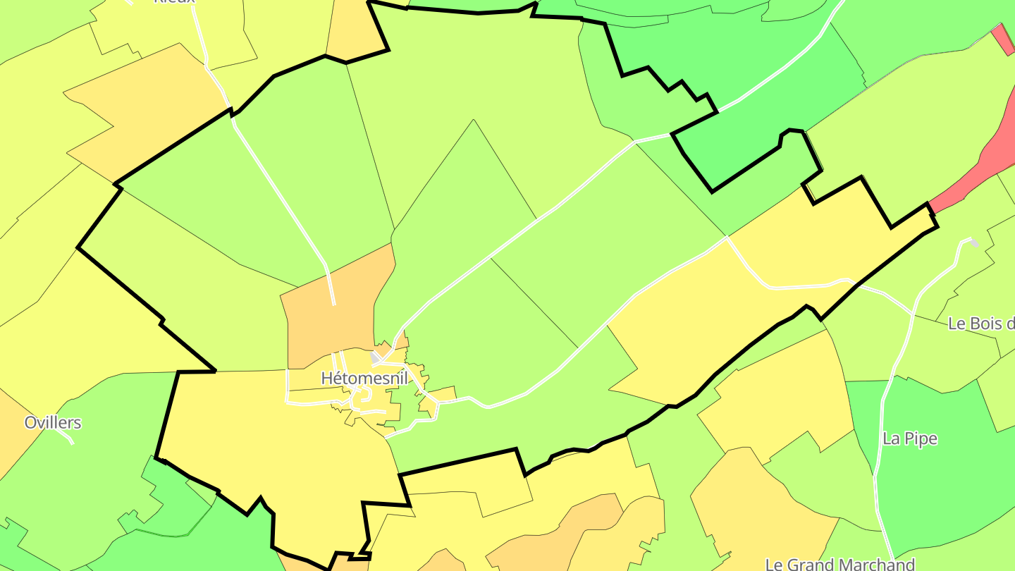 Carte des prix de l'immobilier Hétomesnil