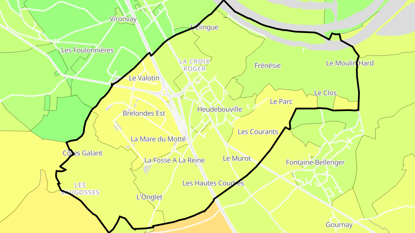 Carte des prix de l'immobilier Heudebouville