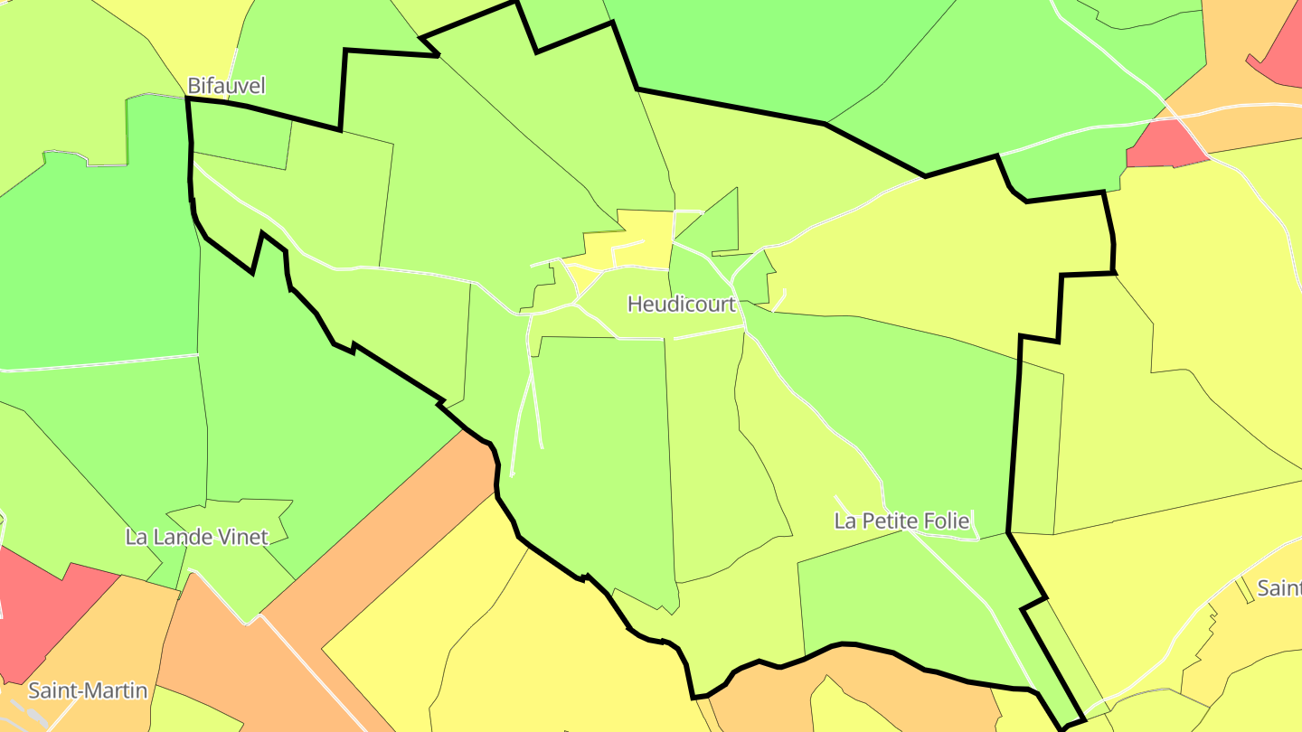 Carte des prix de l'immobilier Heudicourt