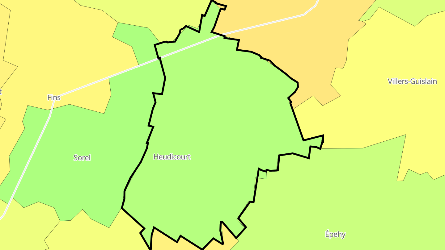 Carte des prix de l'immobilier Heudicourt