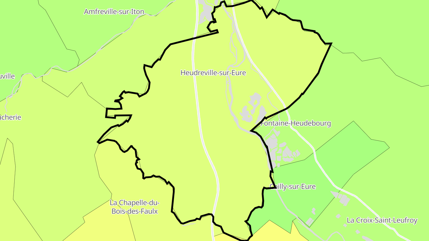 Carte des prix de l'immobilier Heudreville-sur-Eure