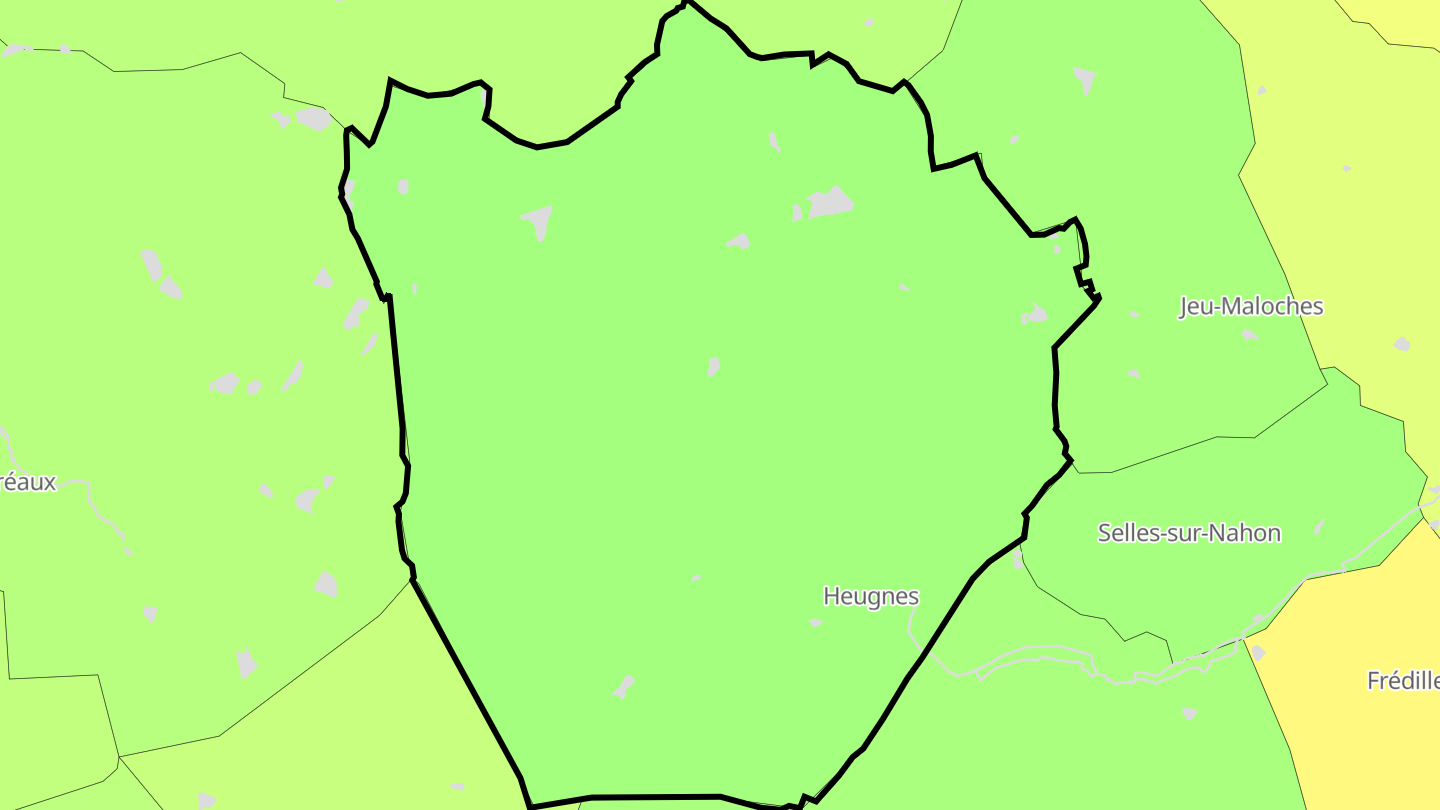 Carte des prix de l'immobilier Heugnes