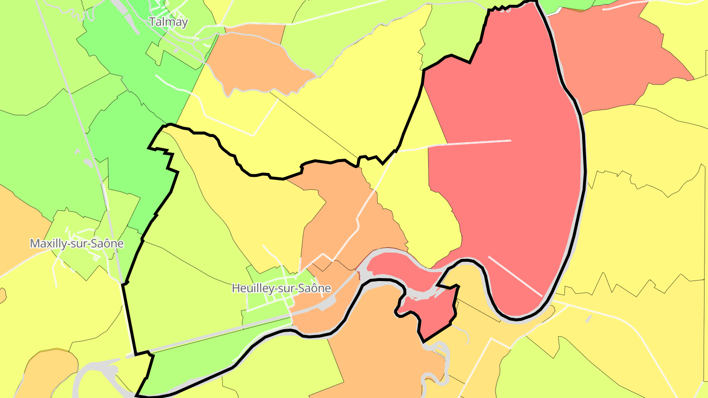 Carte des prix de l'immobilier Heuilley-sur-Saône