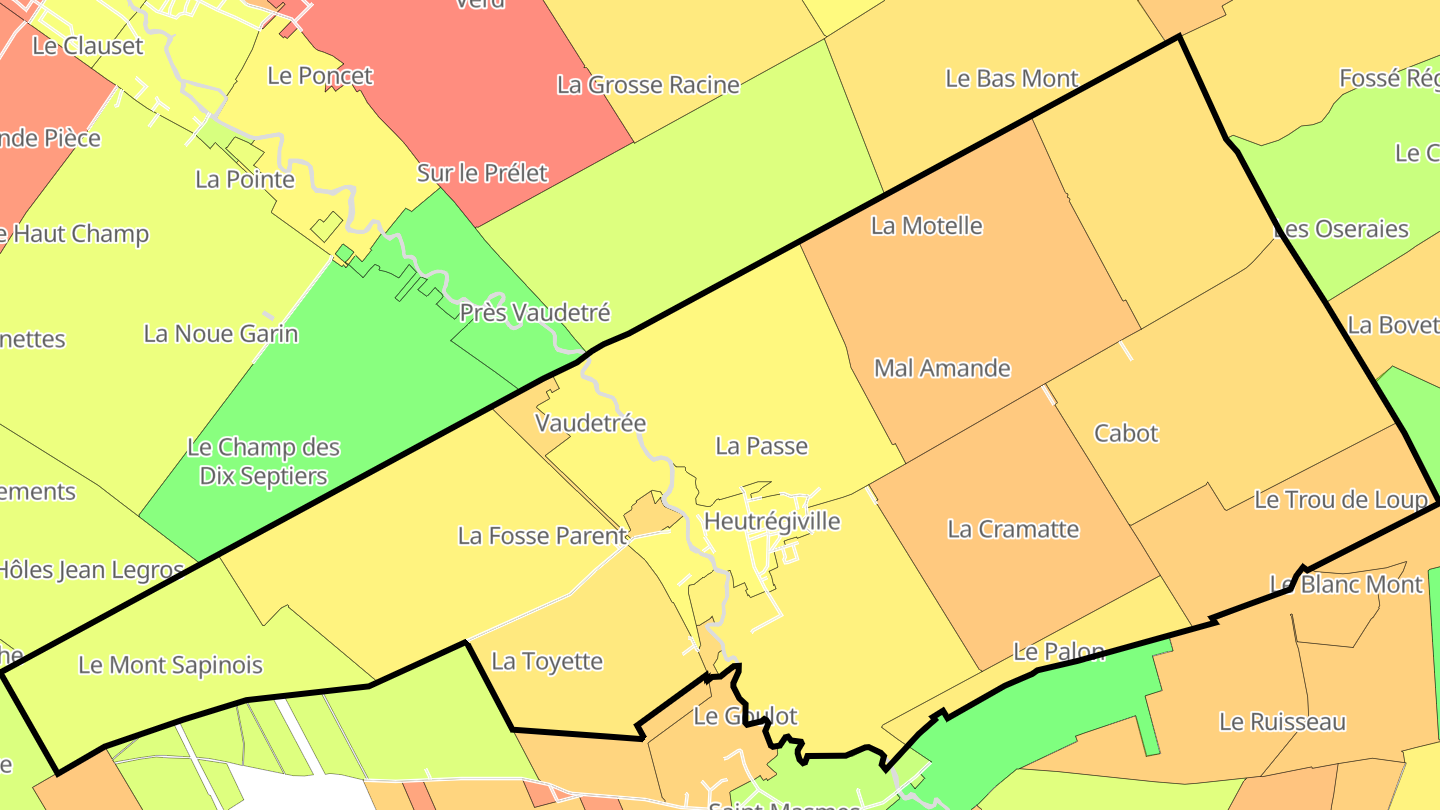 Carte des prix de l'immobilier Heutrégiville
