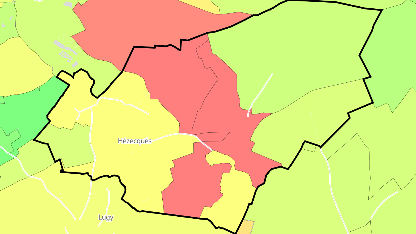 Carte des prix de l'immobilier Hézecques