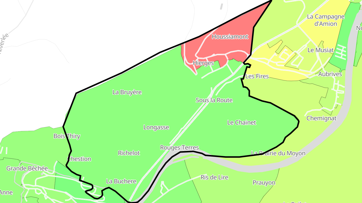 Carte des prix de l'immobilier Hierges