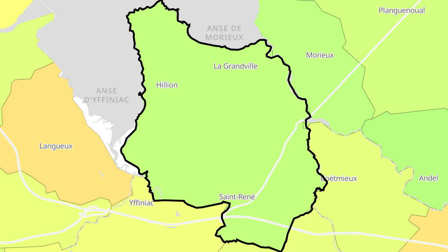 Carte des prix de l'immobilier Hillion