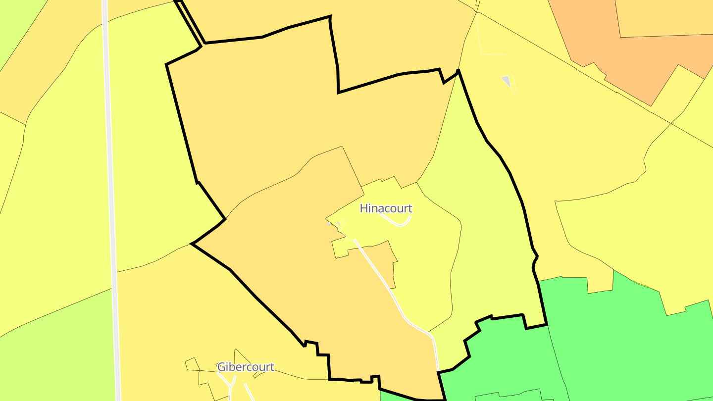 Carte des prix de l'immobilier Hinacourt