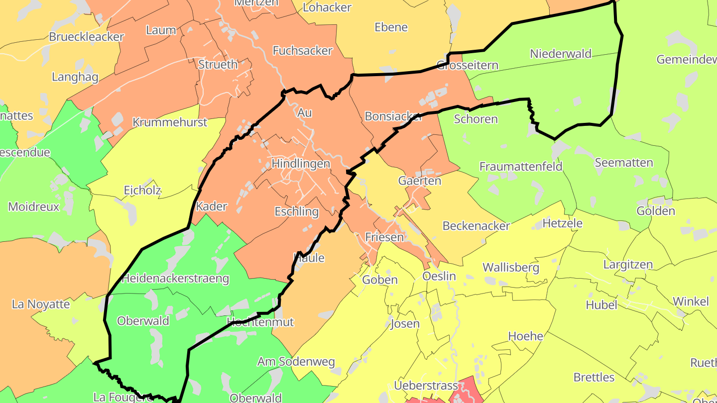 Carte des prix de l'immobilier Hindlingen