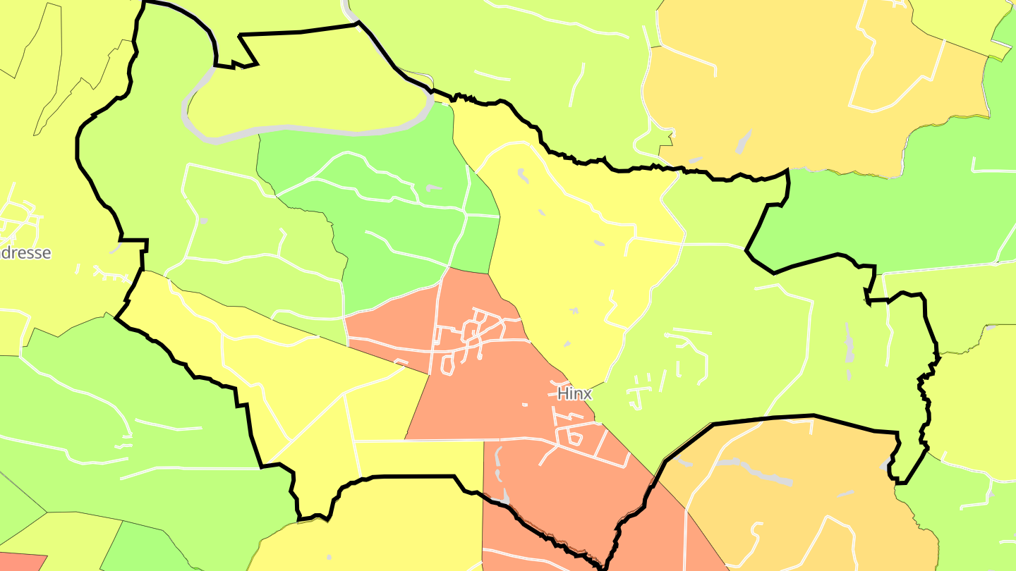 Carte des prix de l'immobilier Hinx