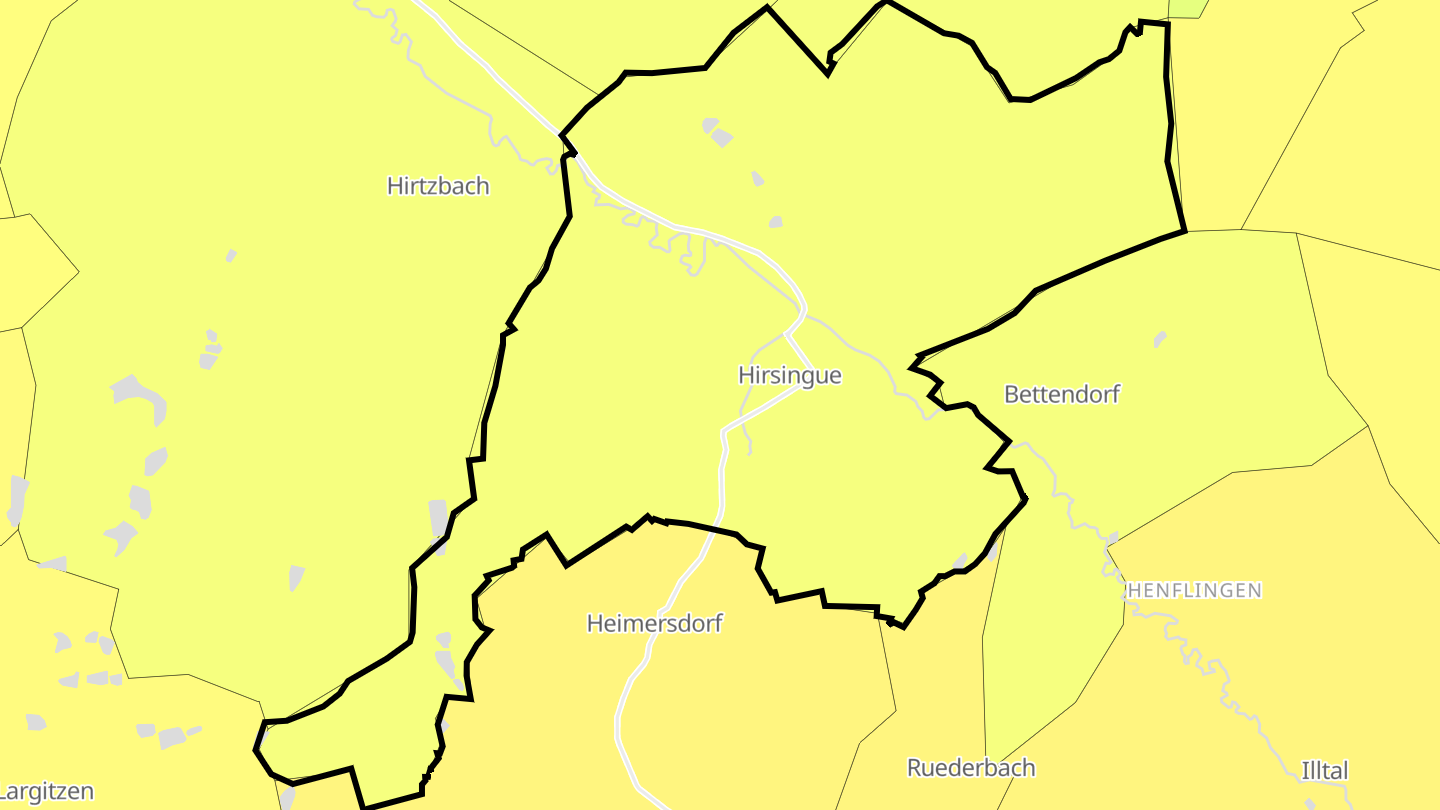 Carte des prix de l'immobilier Hirsingue