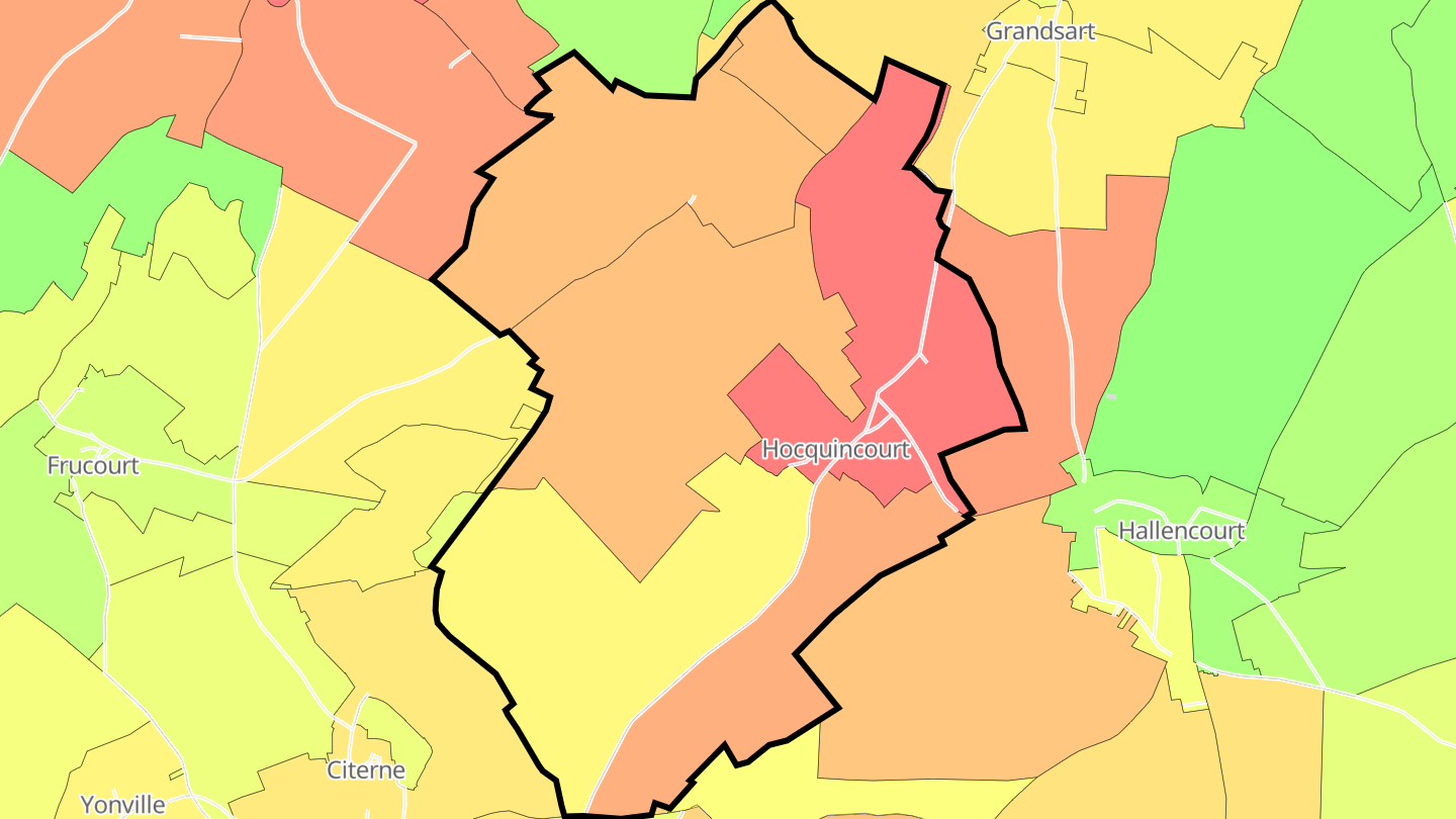 Carte des prix de l'immobilier Hocquincourt