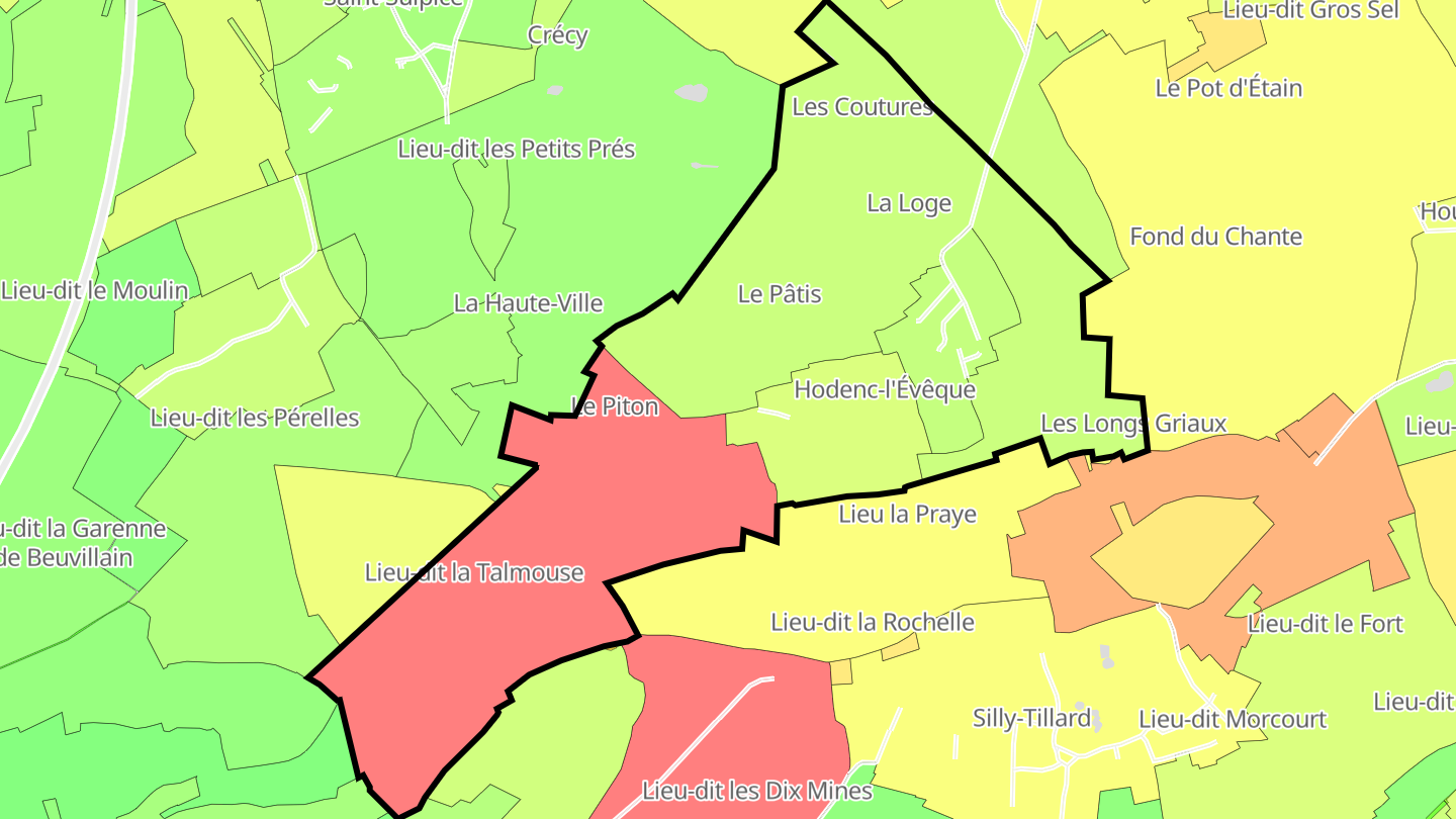 Carte des prix de l'immobilier Hodenc-l'Évêque