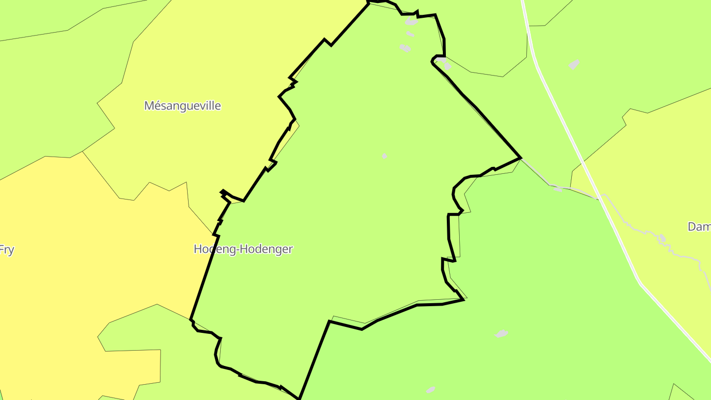 Carte des prix de l'immobilier Hodeng-Hodenger