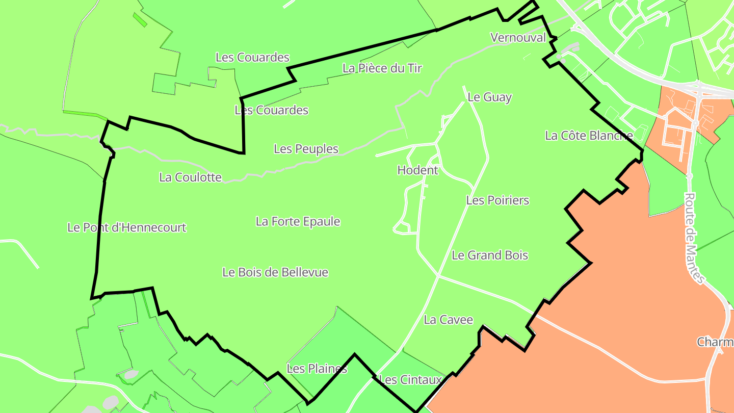 Carte des prix de l'immobilier Hodent
