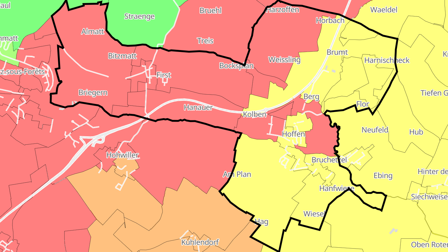 Carte des prix de l'immobilier Hoffen