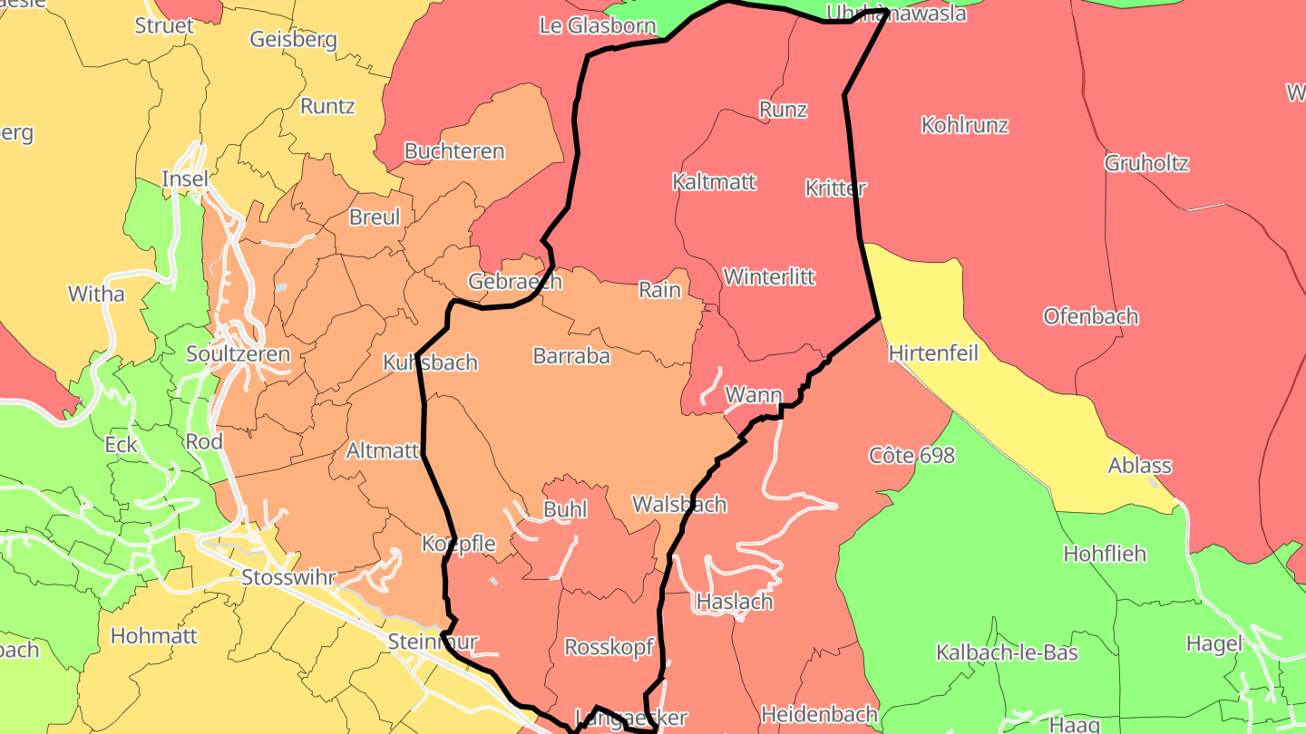 Carte des prix de l'immobilier Hohrod