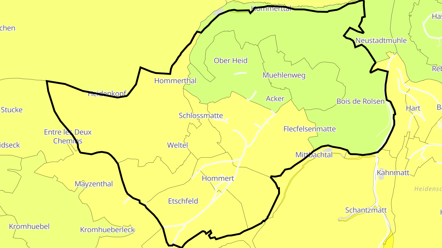 Carte des prix de l'immobilier Hommert